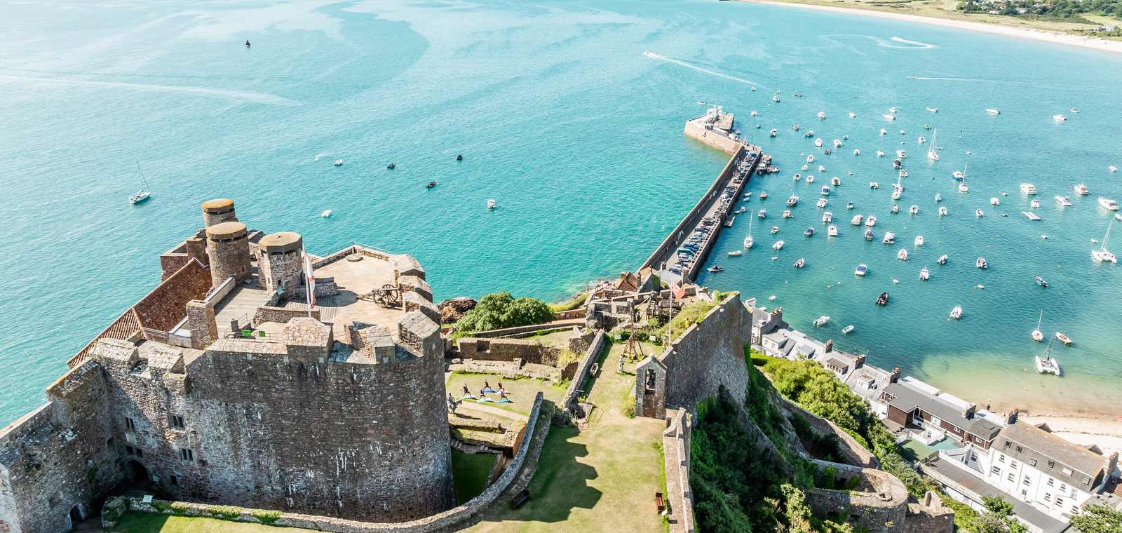Mont Orgueil Castle and Gorey Harbour