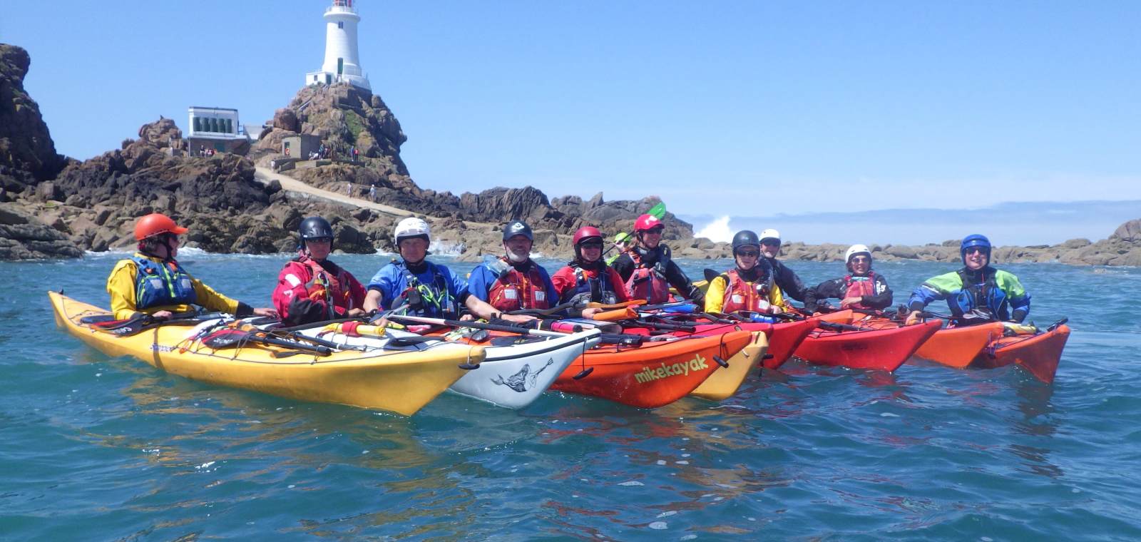 Sea kayakers at Corbiere lighthouse