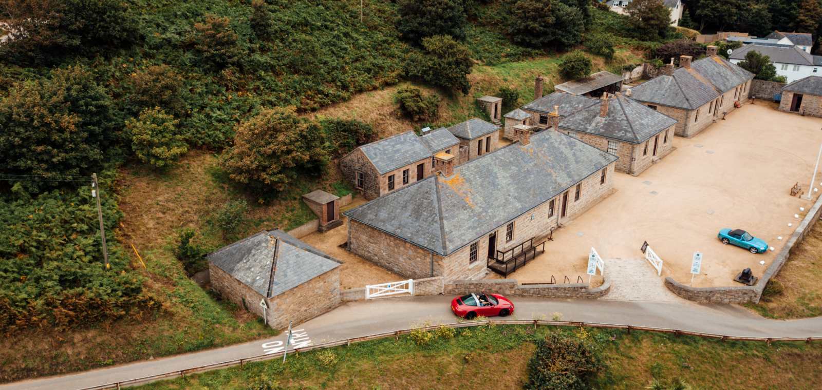 Aerial view of the barracks