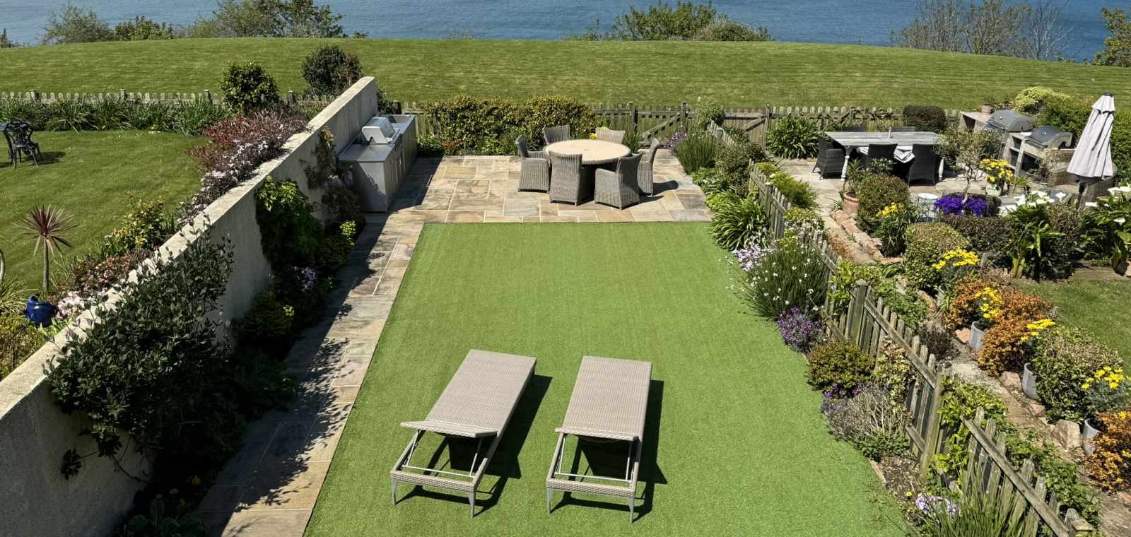 Views over garden and terrace
