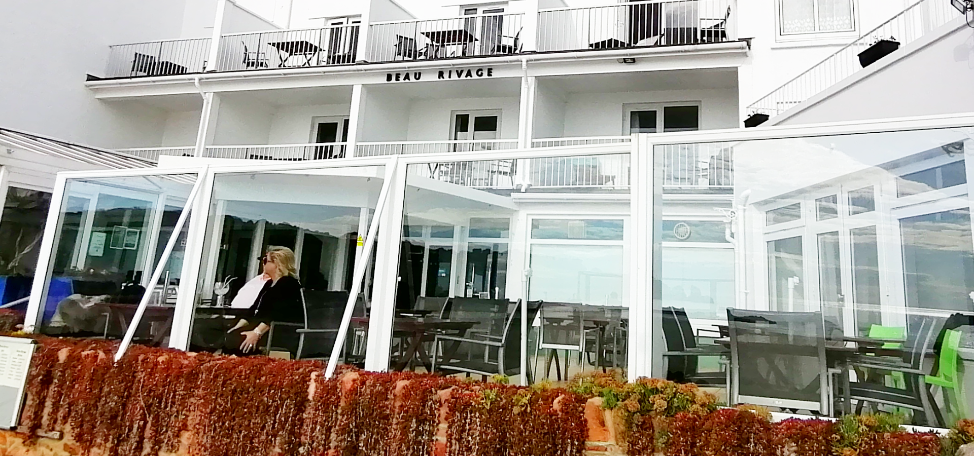 Beach view of Beau Rivage