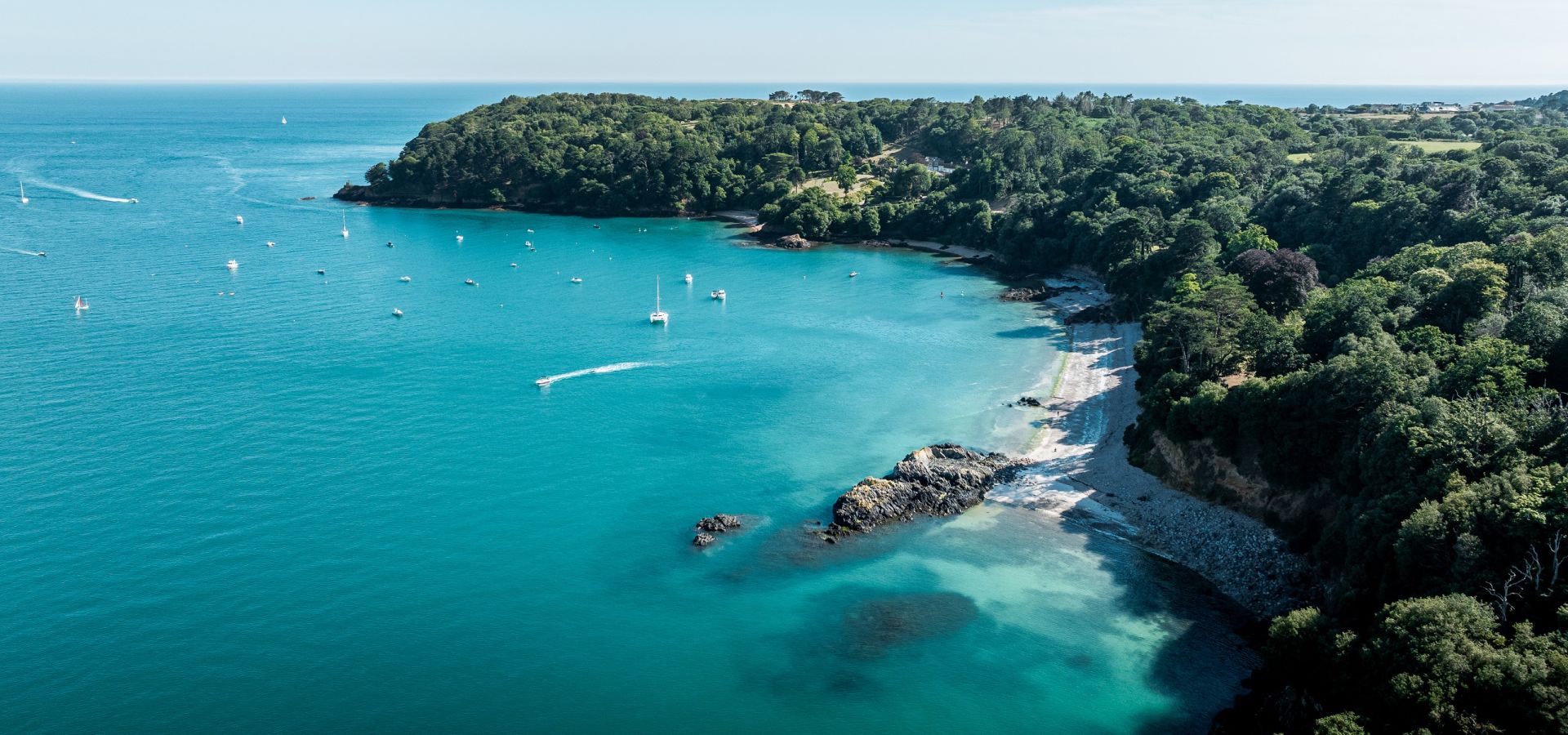 Aerial view over the western end of St Aubin
