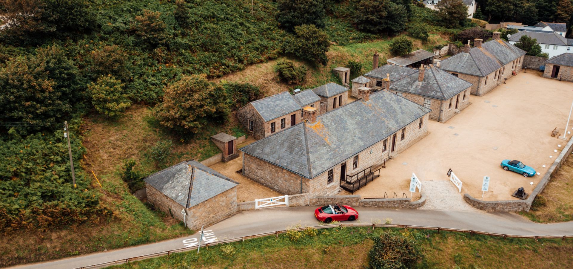 Aerial view of the barracks