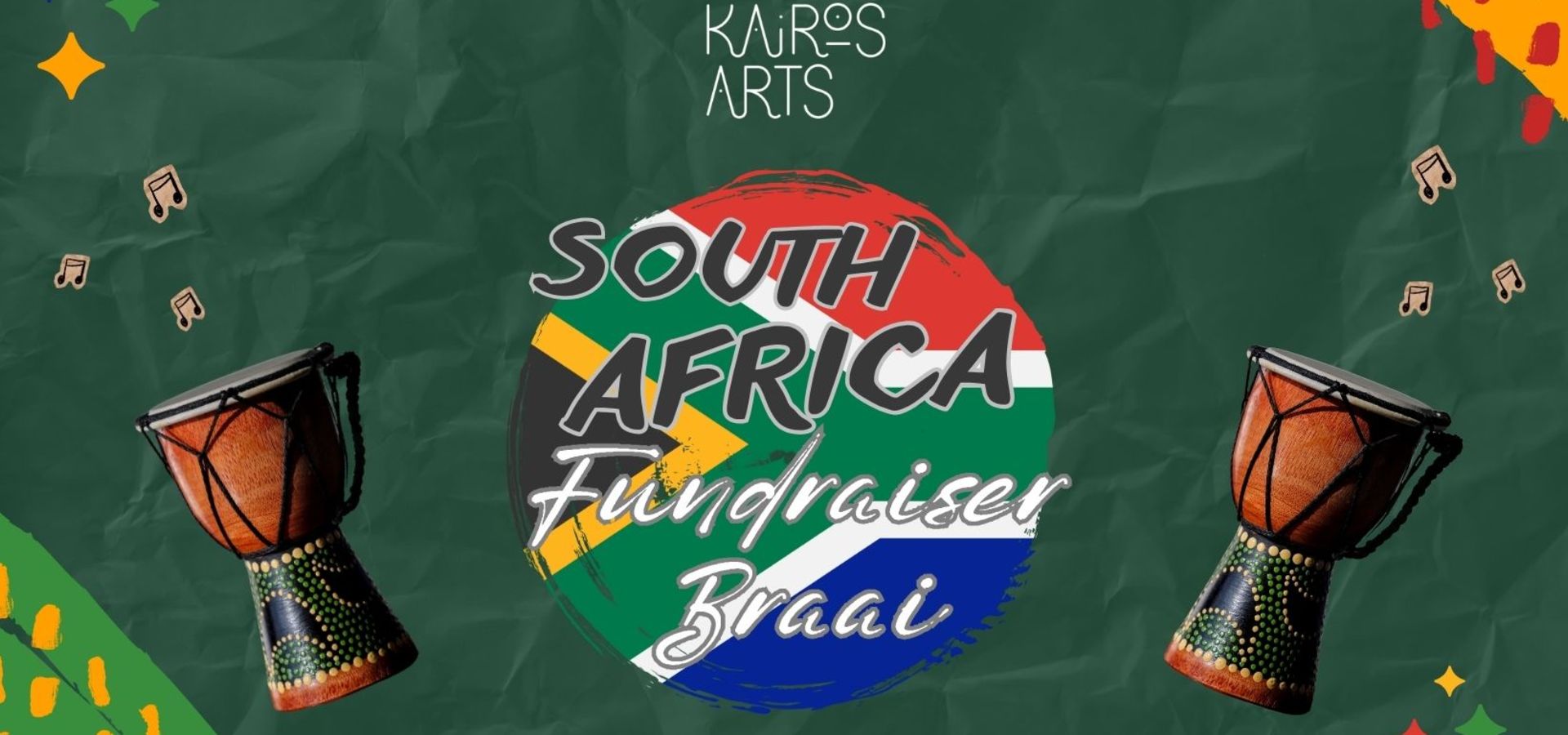 South Africa invite with djembe drums