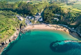 Gru00e8ve de Lecq Bay from overhead