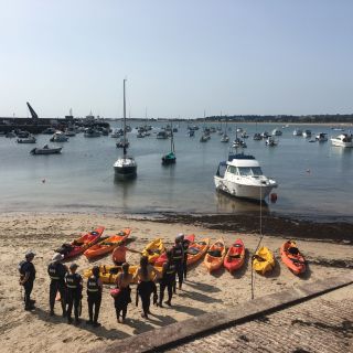 kayakers Gorey harbour