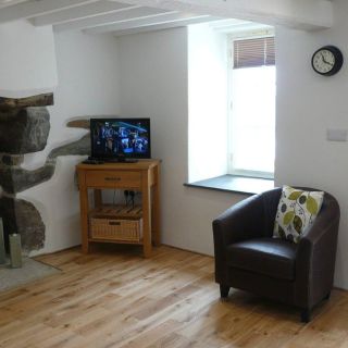 Living room and fireplace