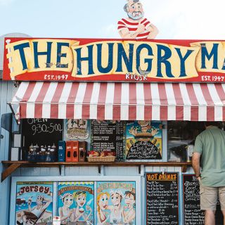 The Hungry Man kiosk on Rozel Harbour Jersey