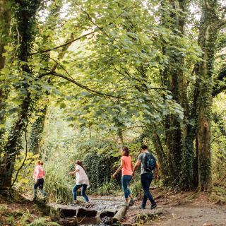 A family exploring St. Catherine