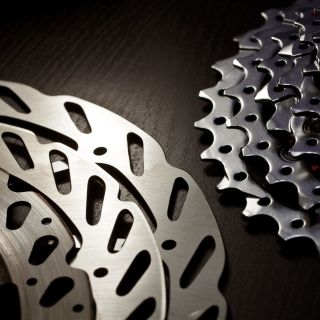 Mountain bike disk rotors and rear cassette