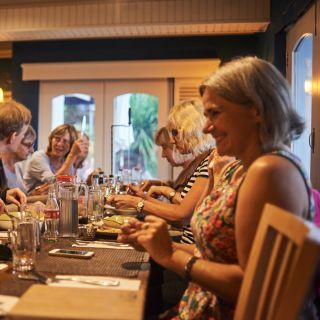 English students dining out