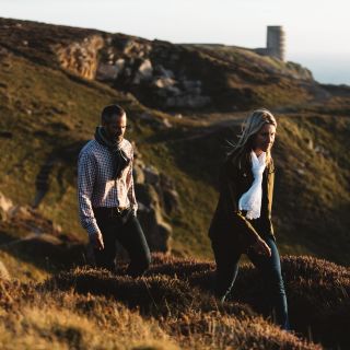 Couple walking in the Jersey National Park