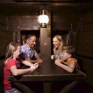 Family in the ship room at the Maritime Museum
