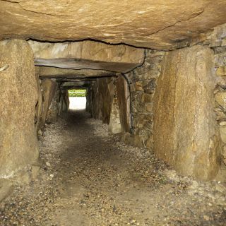 Inside the passage grave at La Hougue Bie