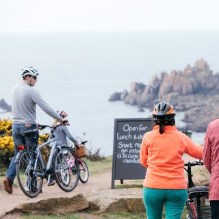 Family bike ride to corbiere tower