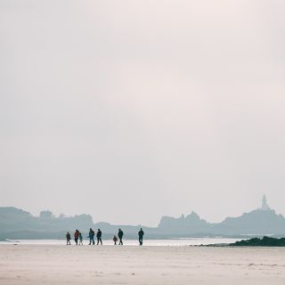 view of corbiere lighthouse across St. Ouen