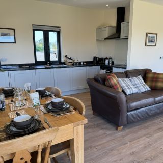 Open plan lounge, kitchen and dining