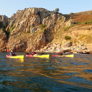 sunset kayaking at Ouaisne bay