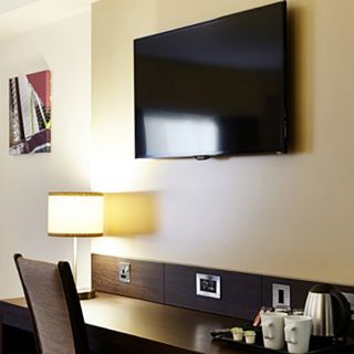 Bedroom desk and television