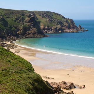 picturesque greve de lecq beach, jersey, uk