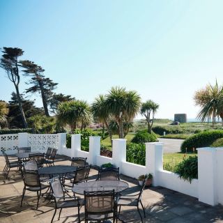 Outside space and terrace at Jersey Pearl