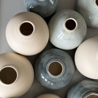 Penguin Potters collection of Pebble vases from above
