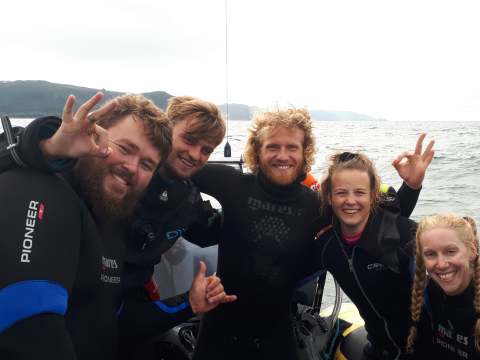 Divers after a boat dive
