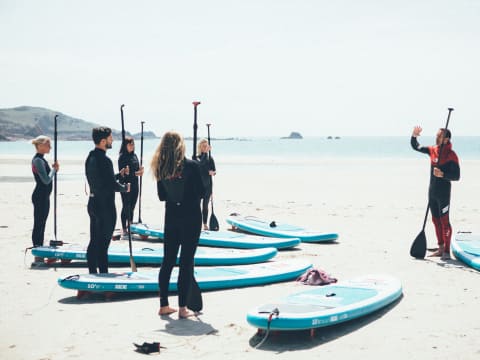 Paddle boarding on St. Ouen's Beach