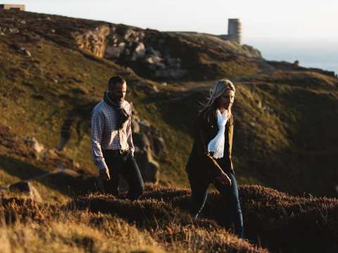 Couple walking in the Jersey National Park