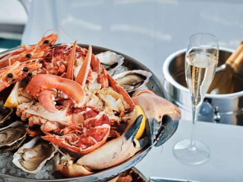 Local lobster, crab and oysters
