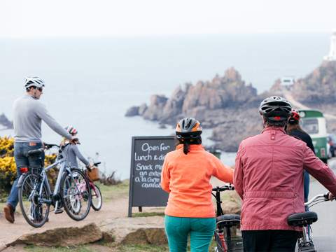 Family bike ride to corbiere tower