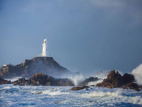 Corbiere lightouse on Jersey's south west coast