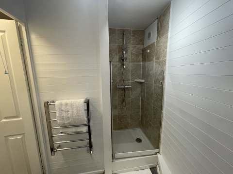 Shower room with shower, basin and toilet