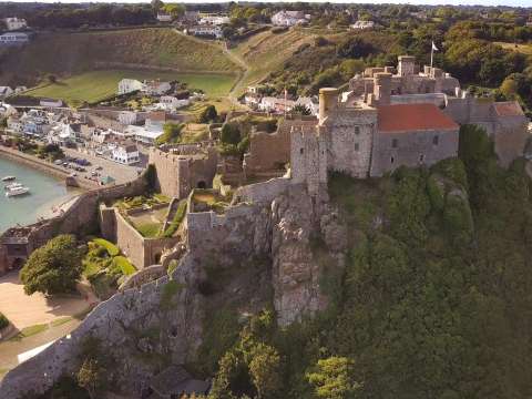 Mont Orgueil Castle aerial