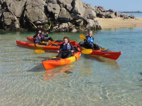 Family kayaking