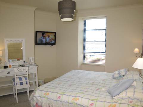 Bedroom with views over the harbour