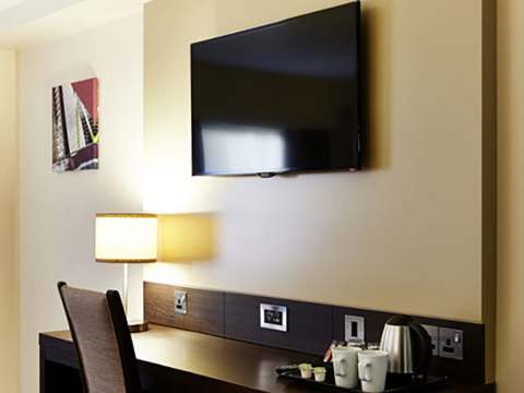 Bedroom desk and television