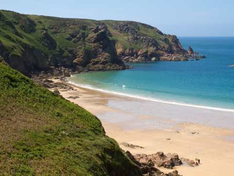 picturesque greve de lecq beach, jersey, uk