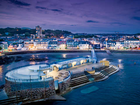 Night time at The Lido in Havres des Pas