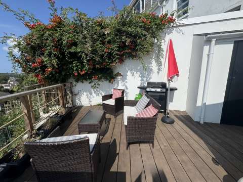 Patio with sea views