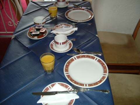 table set for breakfast