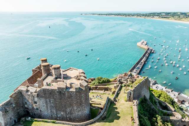 Mont Orgueil Castle and Gorey Harbour