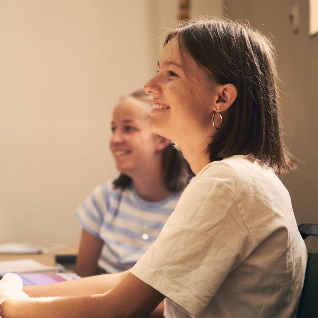 English students in class