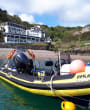 Bouley bay with the dive centre and dive boat