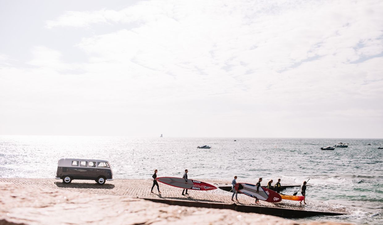 A family day of watersports and supping at La Rocque beach