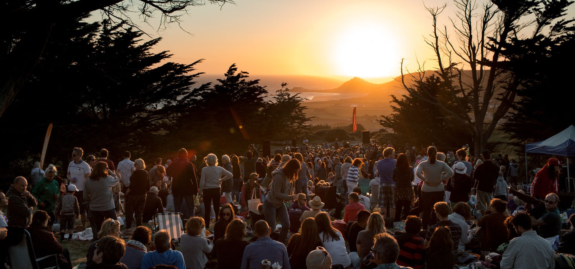 Crowds at Jersey sunset concert