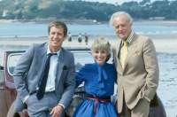 Picture shows - John Nettles as Jim Bergerac , Deborah Grant as Deborah Bergerac and Terence Alexander as Charlie Hungerford in series three of the drama 'Bergerac' which sees John Nettles play a Detective Sergeant in the Jersey States Police.