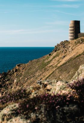 A bunker overlooking the north coast cliffs of Jersey