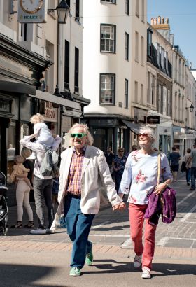 couple shopping in St Helier
