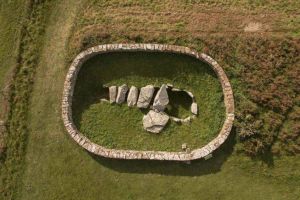 Aerial shot of a dolmen